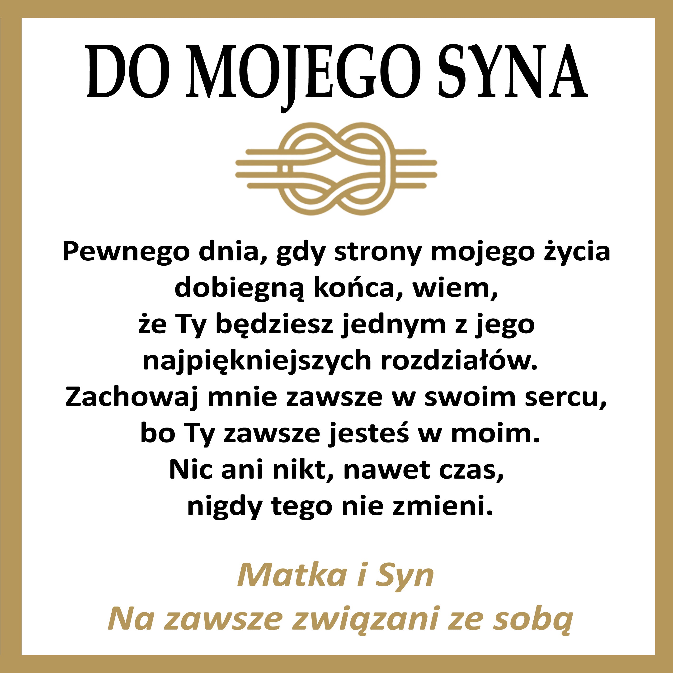 DO MOJEGO SYNA | NA ZAWSZE ZJEDNOCZENI | SKÓRZANA BRANSOLETKA