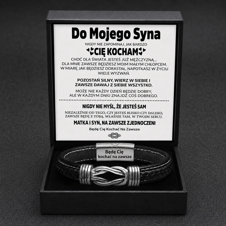 DO MOJEGO SYNA - NA ZAWSZE ZJEDNOCZENI - SKÓRZANA BRANSOLETKA