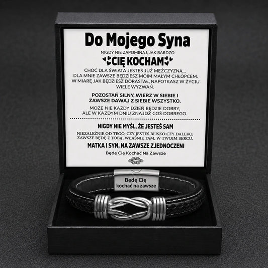 DO MOJEGO SYNA - NA ZAWSZE ZJEDNOCZENI - SKÓRZANA BRANSOLETKA